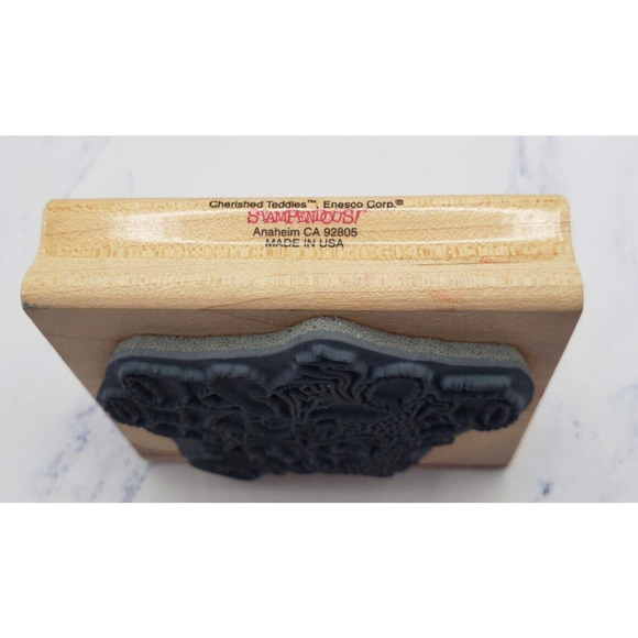 Cherished Teddies Robbie and Rachel's Wedding Stampendous Wood Mounted Stamp - Picture 2 of 7